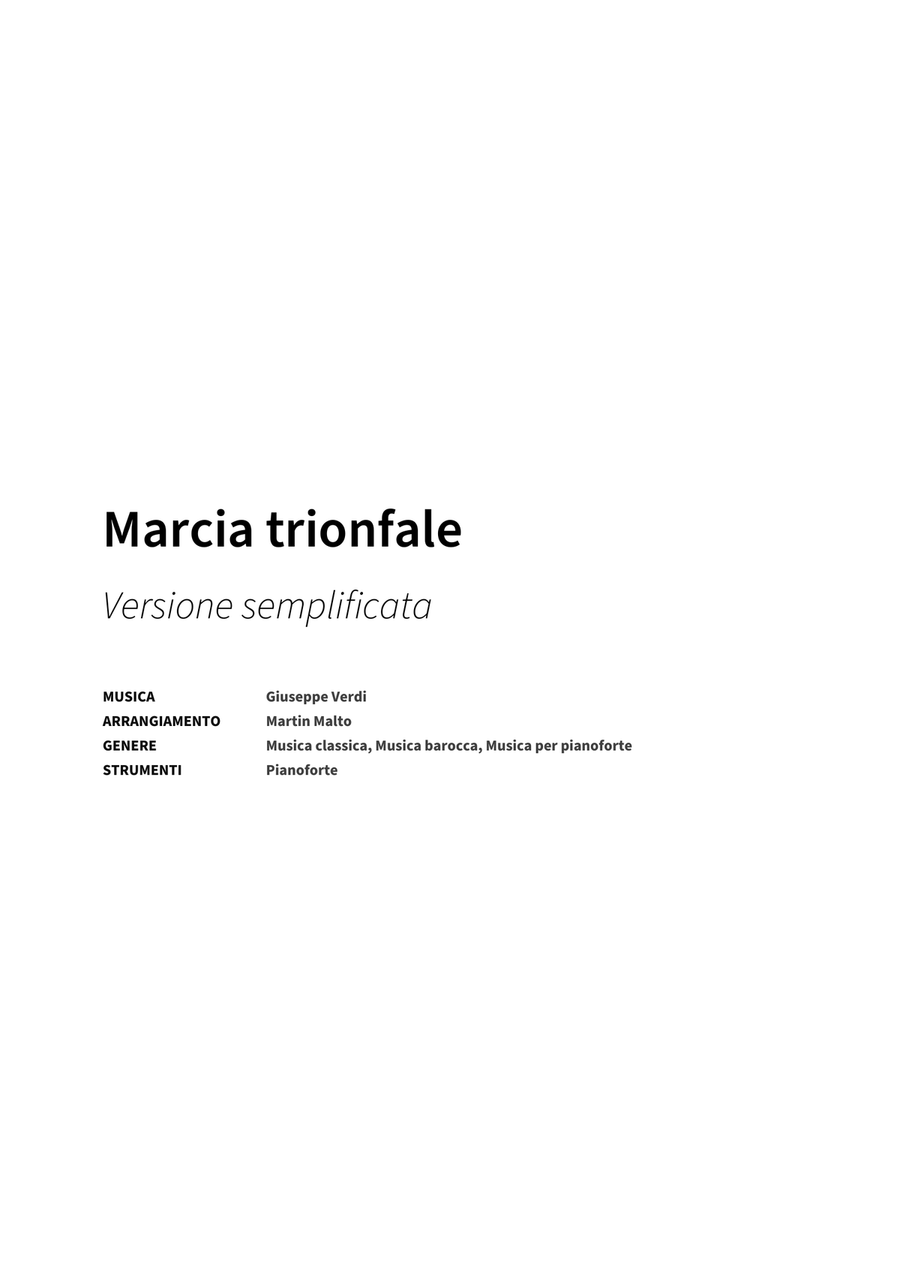 Marcia trionfale Marcia trionfale Piano Solo scores gallery preview page 2