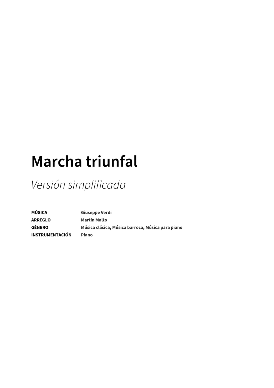 Marcha triunfal Marcha triunfal Piano Solo scores gallery preview page 2