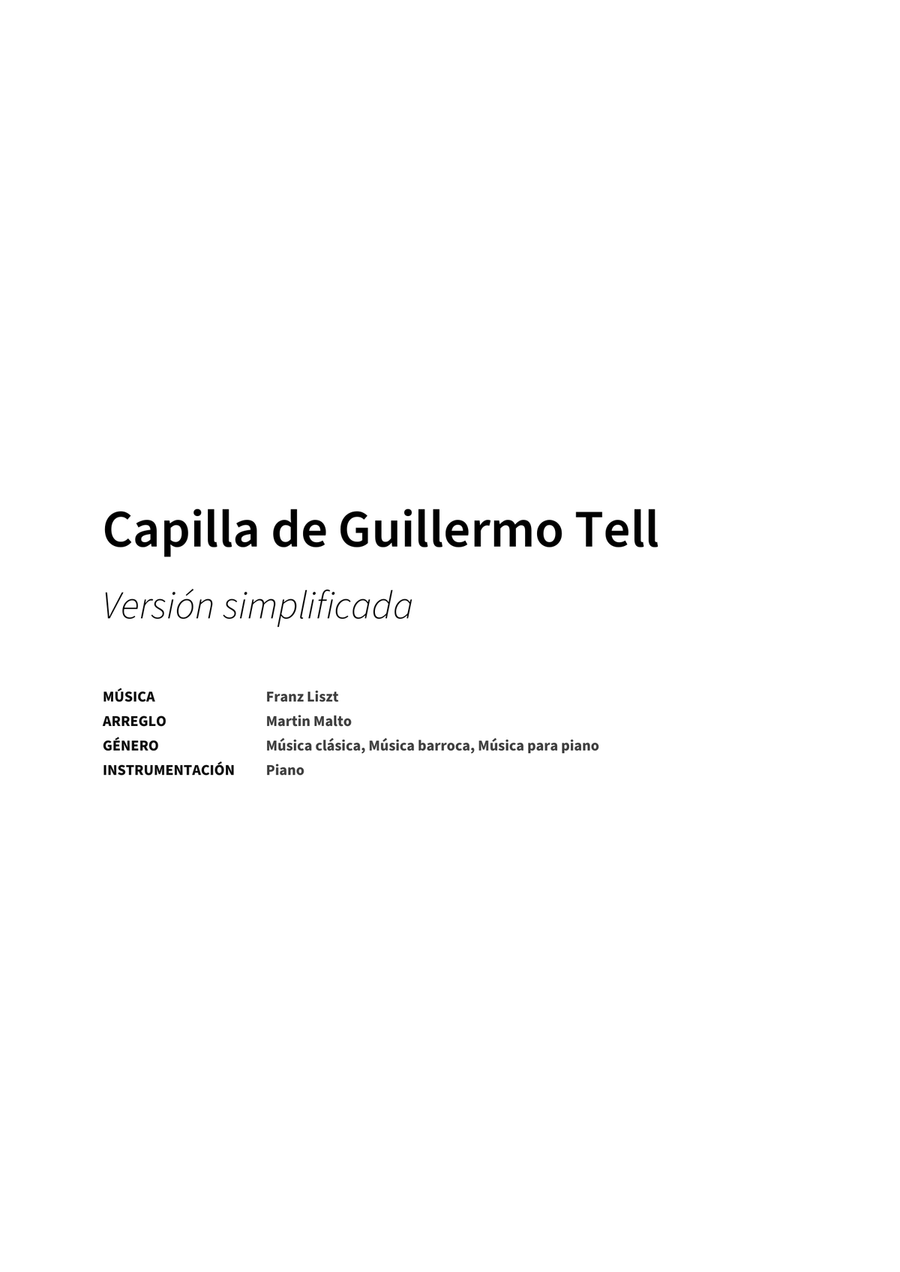Capilla de Guillermo Tell Piano Solo scores gallery preview page 2