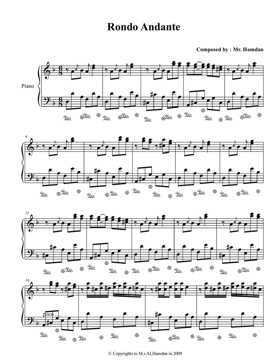 Rondo Andante Rondo Andante Piano Solo scores gallery preview page 1