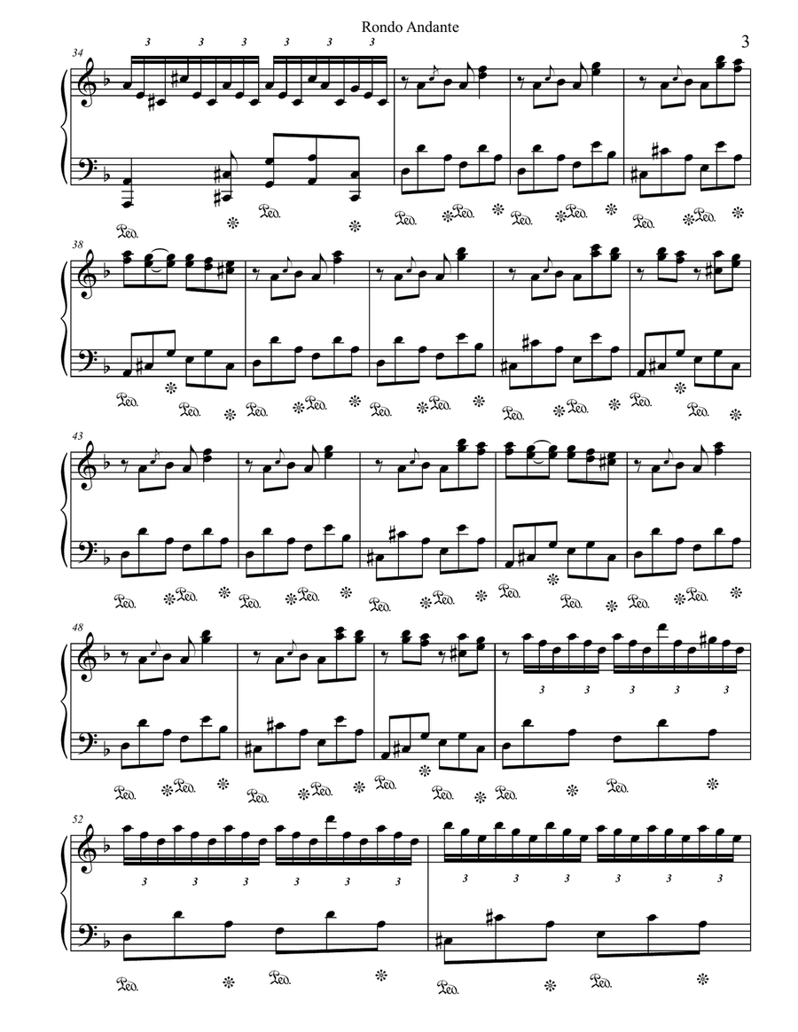 Rondo Andante Rondo Andante Piano Solo scores gallery preview page 3