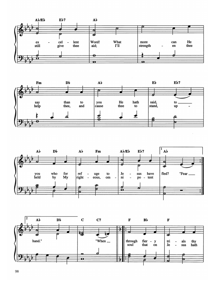How Firm a Foundation How Firm a Foundation Easy Piano scores gallery preview page 2