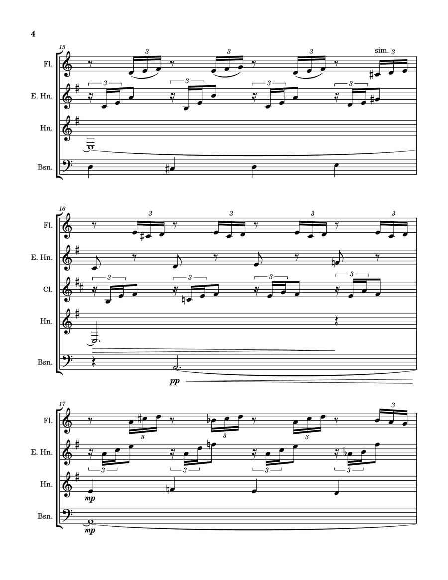 Prelude and Fugue BWV 543 (arranged for woodwind quintet) Woodwind Quintet scores gallery preview page 4