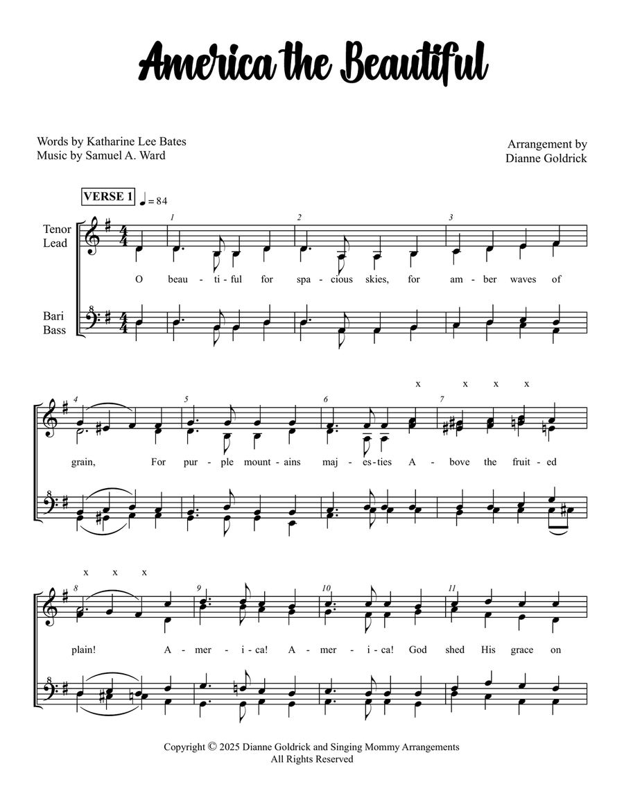 America the Beautiful America the Beautiful SSAA scores gallery preview page 1