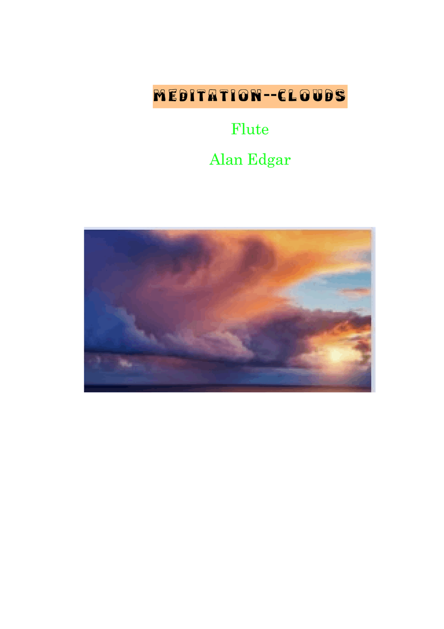 MEDITATION--CLOUDS for Flute solo Flute Solo scores gallery preview page 1