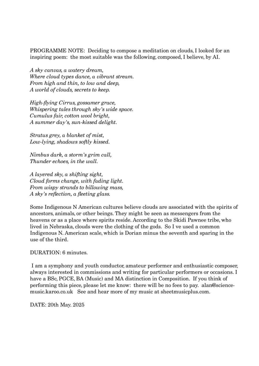 MEDITATION--CLOUDS for Flute solo Flute Solo scores gallery preview page 2