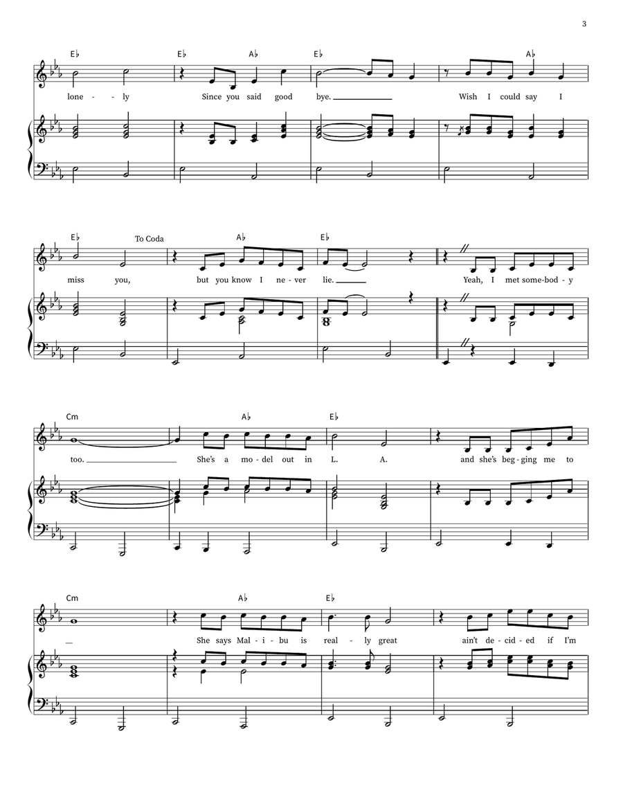I Never Lie I Never Lie Piano, Vocal, Guitar scores gallery preview page 3