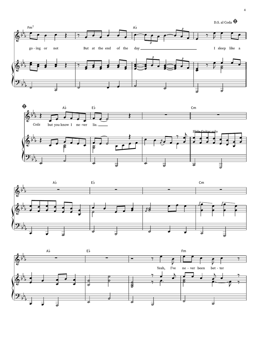 I Never Lie I Never Lie Piano, Vocal, Guitar scores gallery preview page 4
