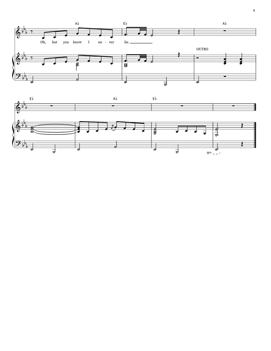 I Never Lie I Never Lie Piano, Vocal, Guitar scores gallery preview page 6