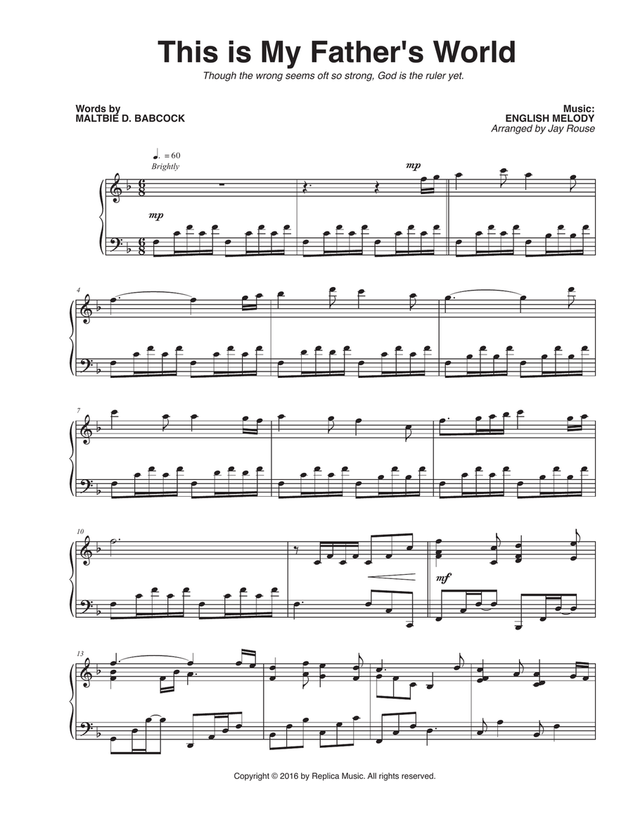 This Is My Father's World Piano Solo scores gallery preview page 1