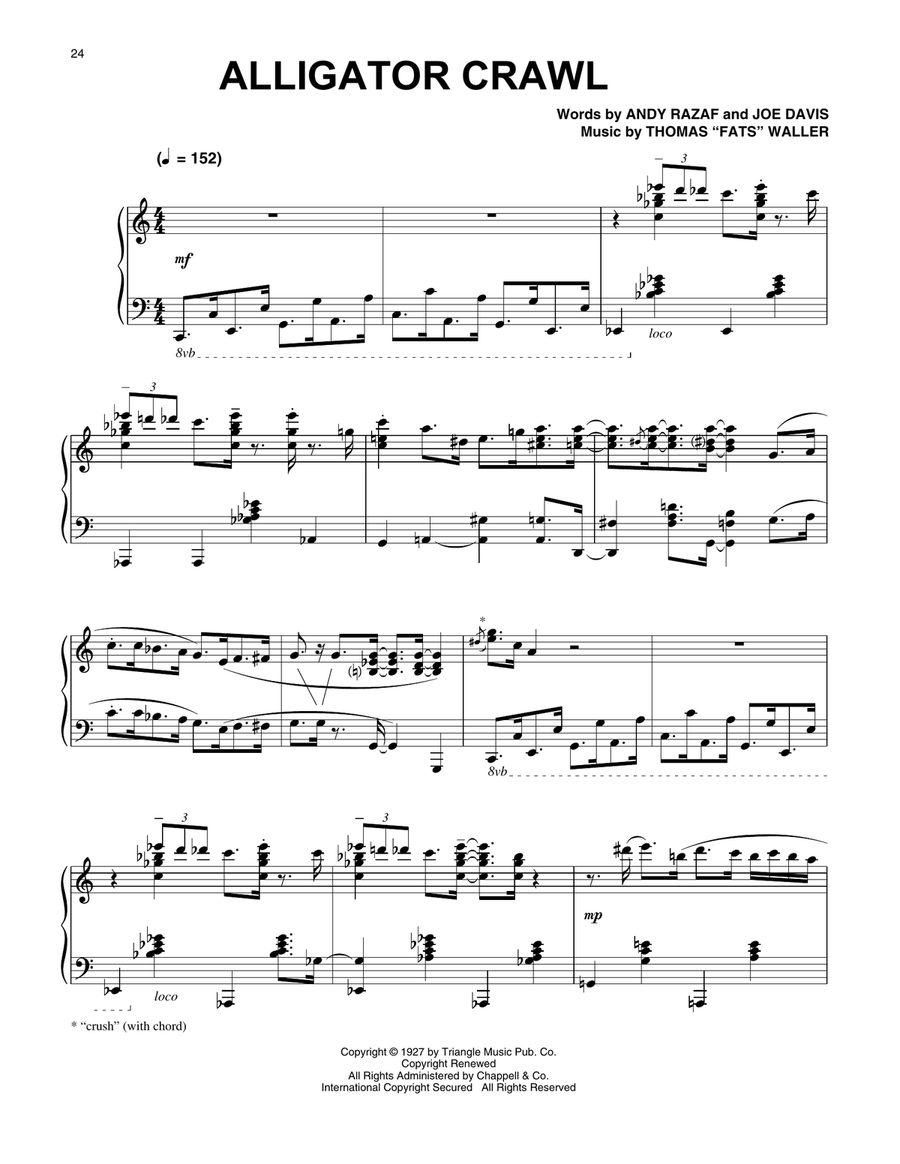 Alligator Crawl Alligator Crawl Piano Solo scores gallery preview page 1