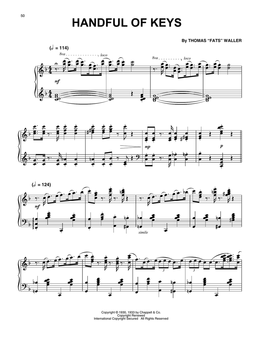 Handful Of Keys Handful Of Keys Piano Solo scores gallery preview page 1