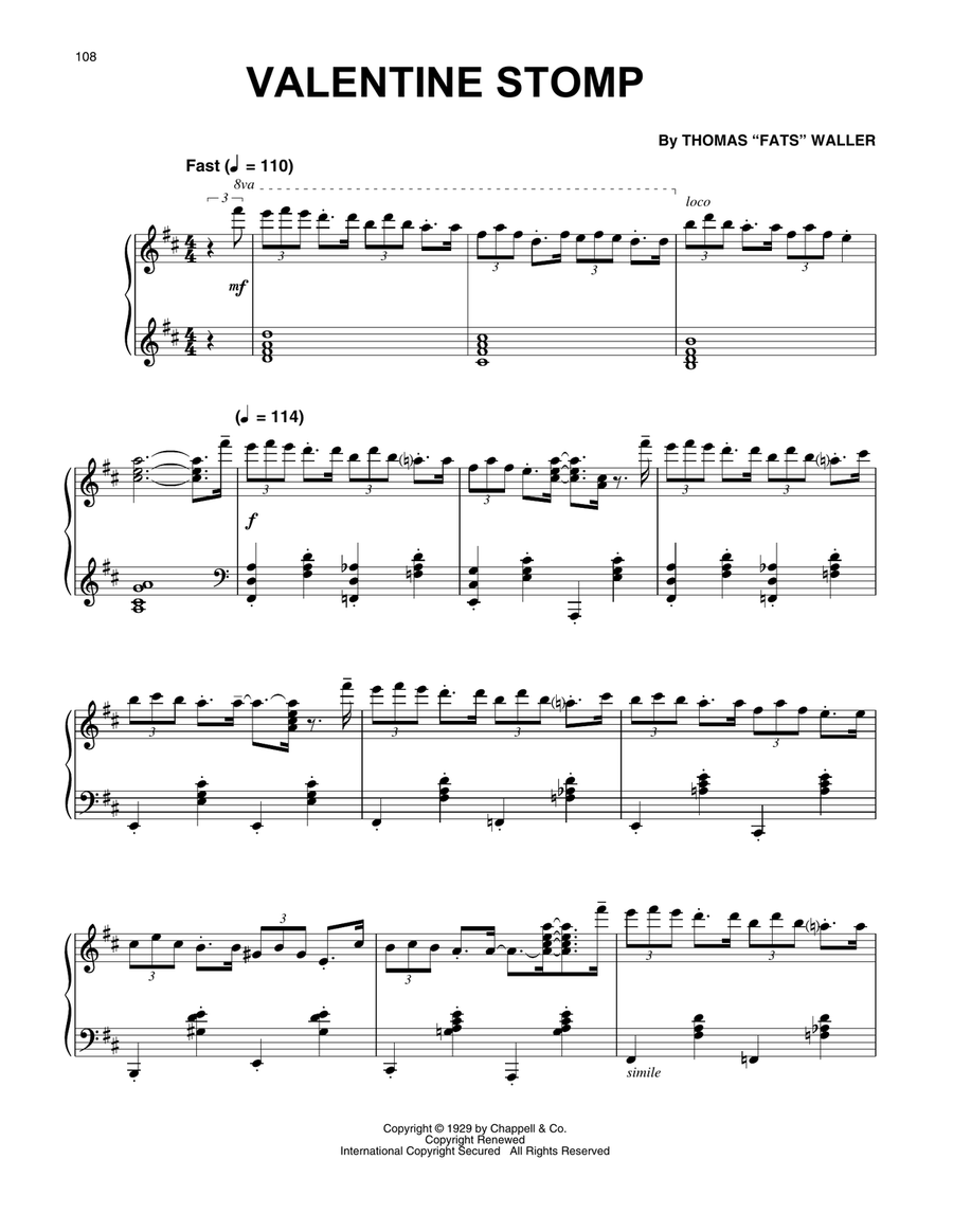 Valentine Stomp Valentine Stomp Piano Solo scores gallery preview page 1