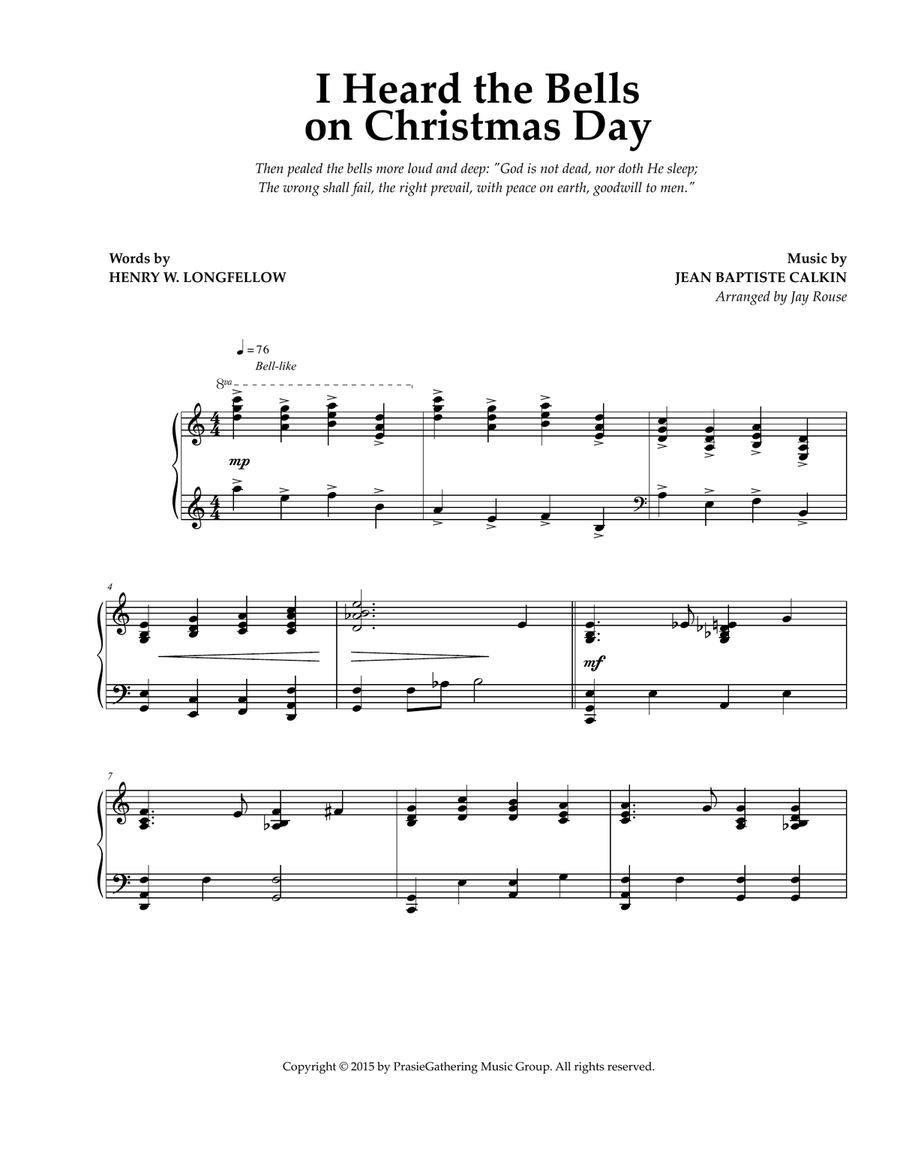 I Heard the Bells on Christmas Day Piano Solo scores gallery preview page 1
