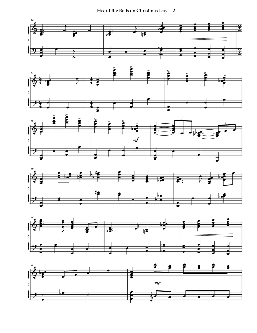 I Heard the Bells on Christmas Day Piano Solo scores gallery preview page 2
