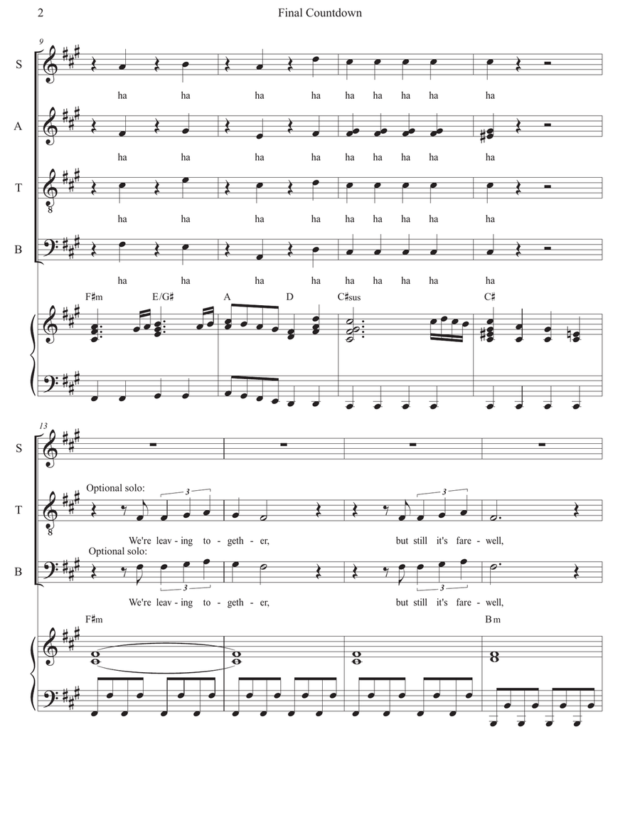 Final Countdown Divisi scores gallery preview page 2