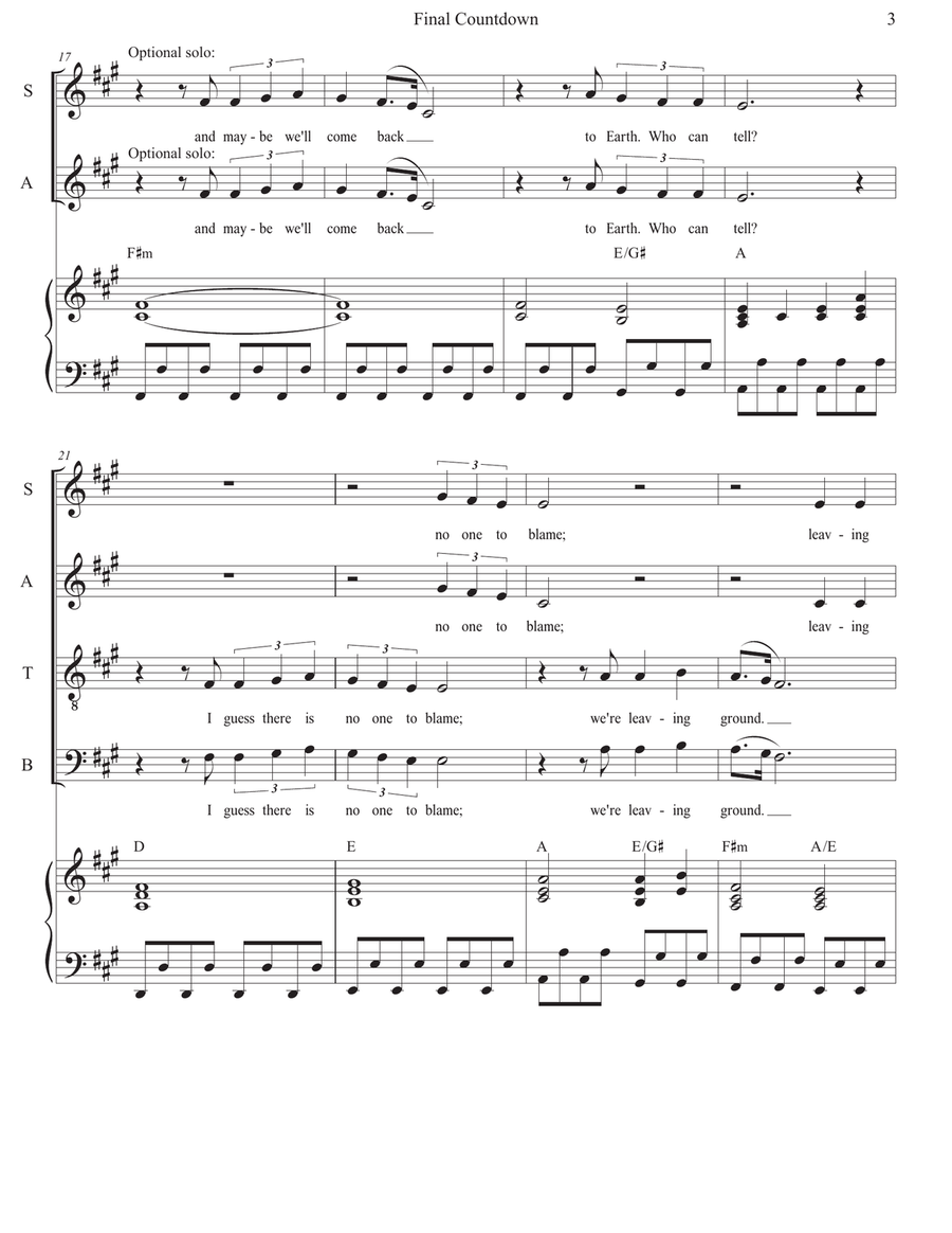 Final Countdown Divisi scores gallery preview page 3