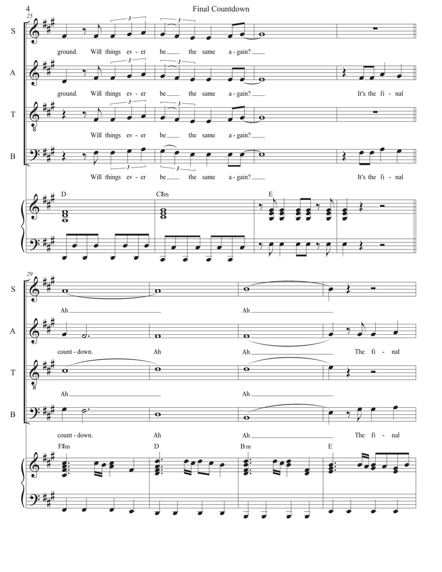 Final Countdown Divisi scores gallery preview page 4