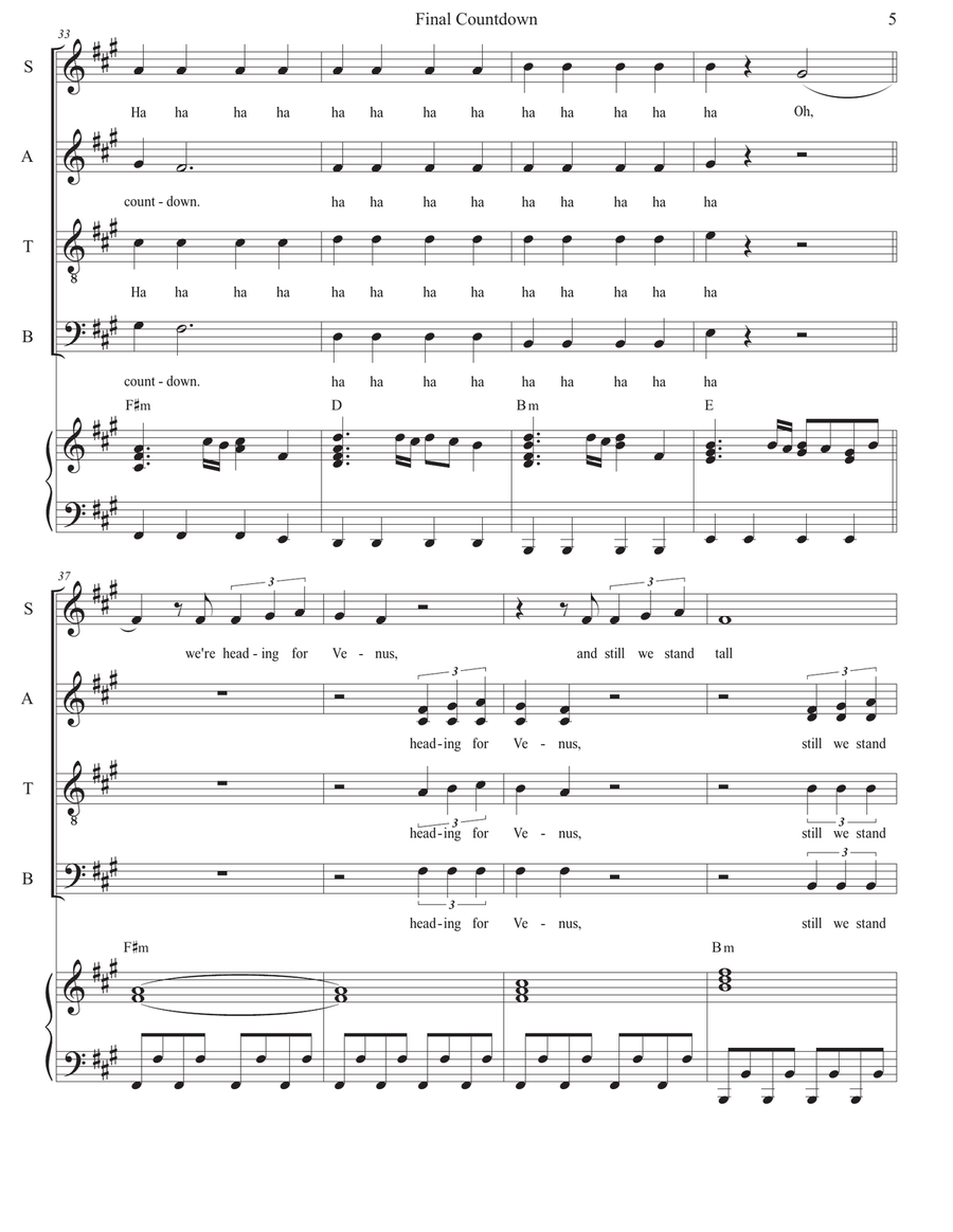 Final Countdown Divisi scores gallery preview page 5