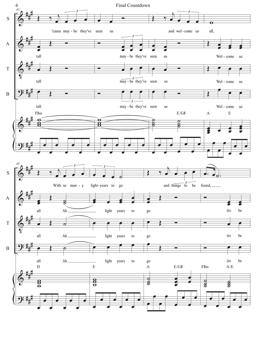 Final Countdown Divisi scores gallery preview page 6