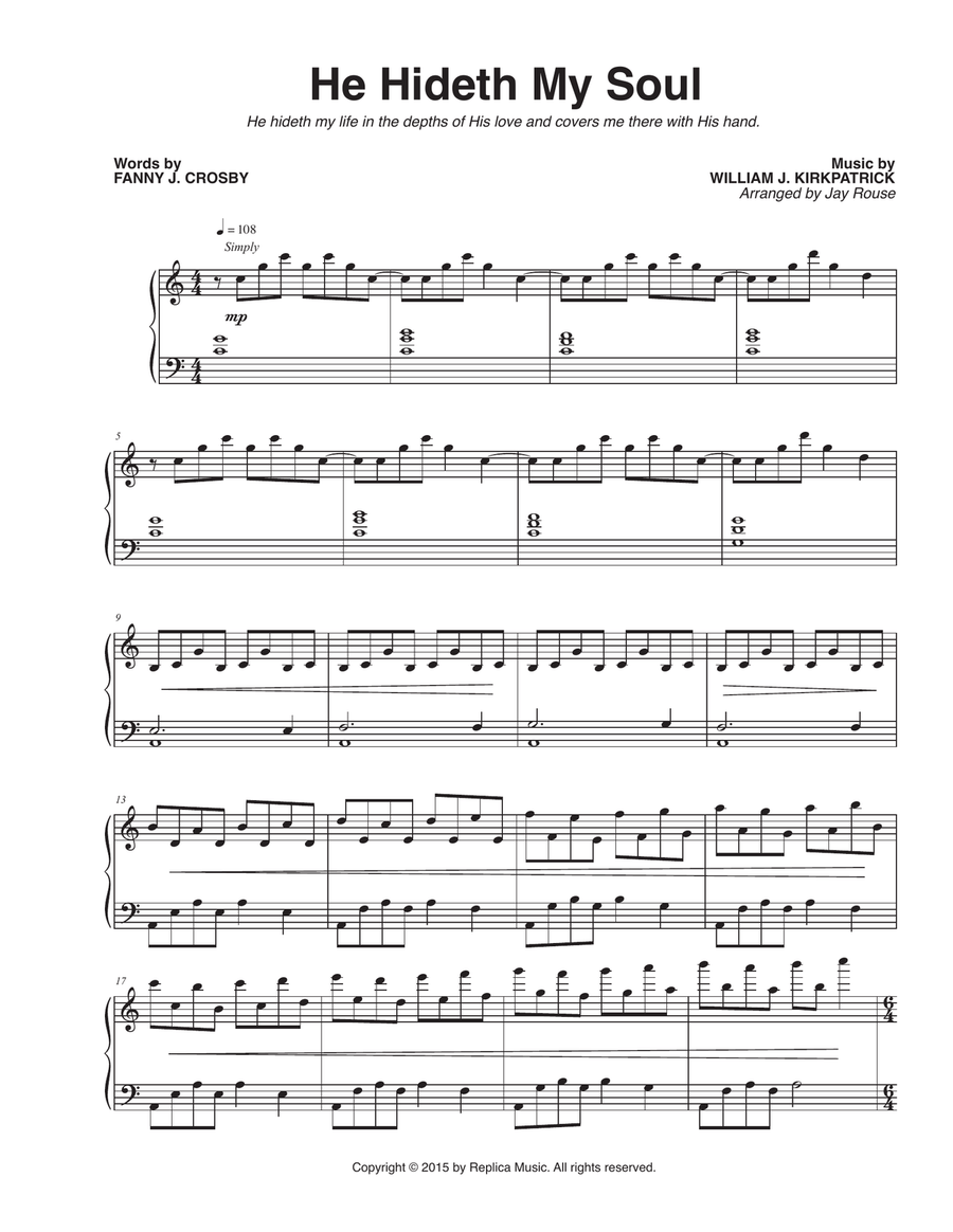 He Hideth My Soul Piano Solo scores gallery preview page 1