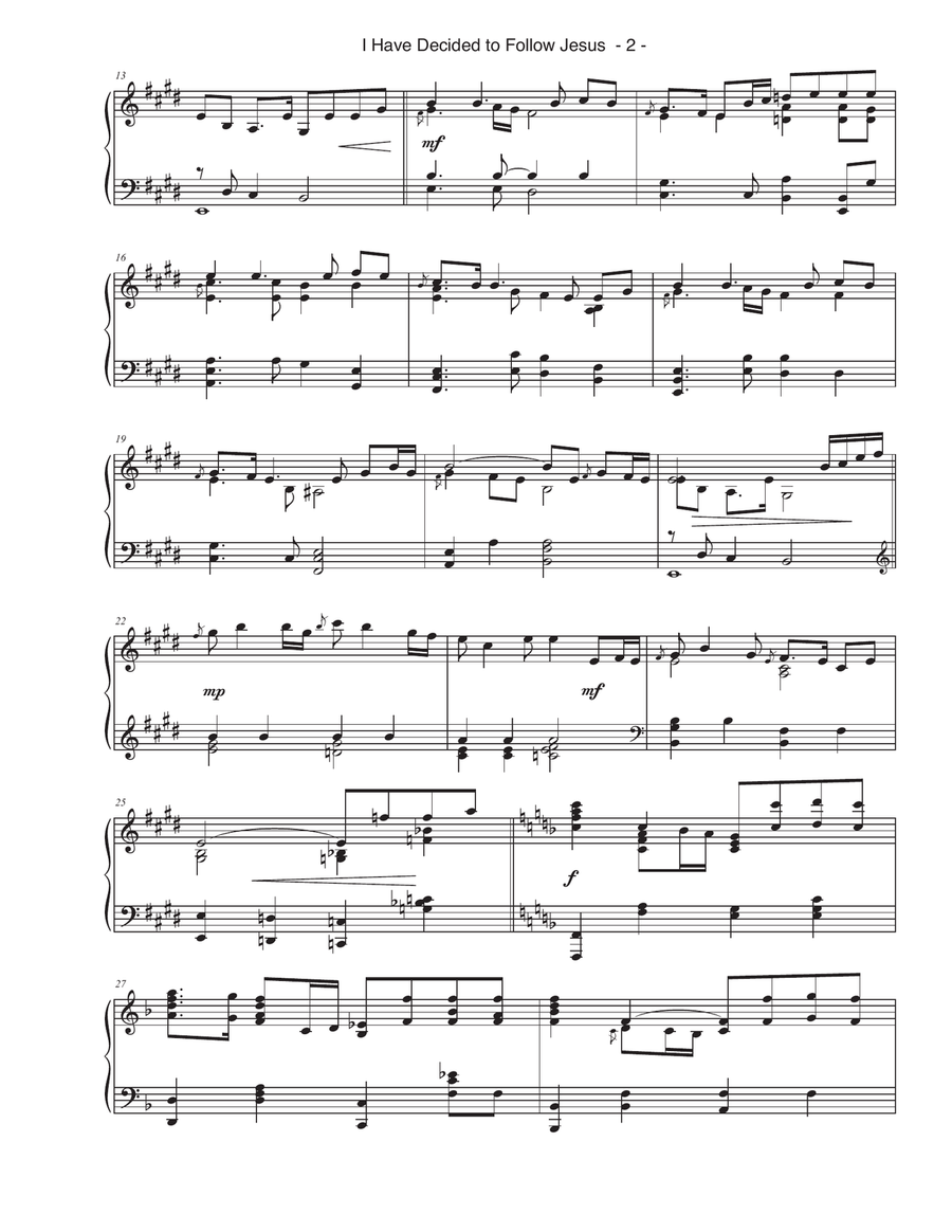 I Have Decided to Follow Jesus Piano Solo scores gallery preview page 2