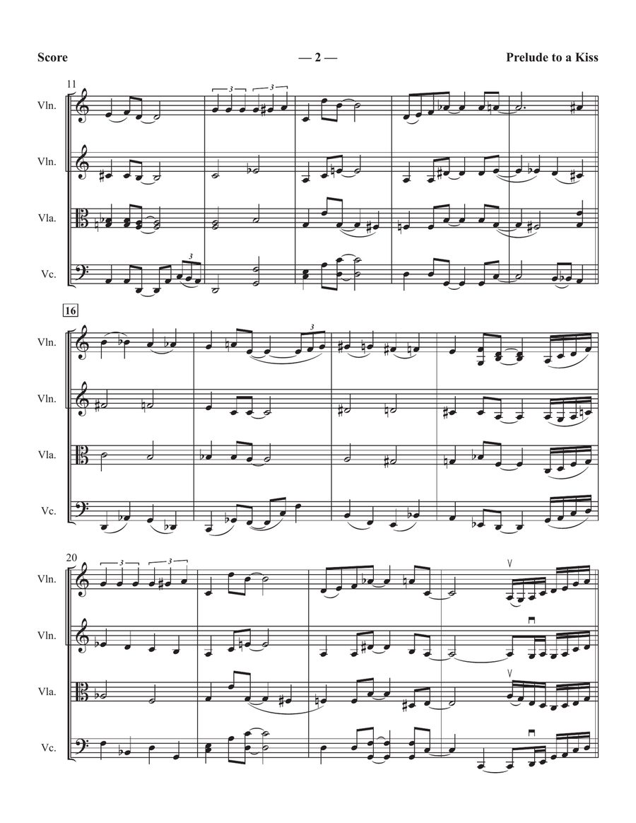 Prelude To A Kiss Prelude To A Kiss String Quartet scores gallery preview page 2