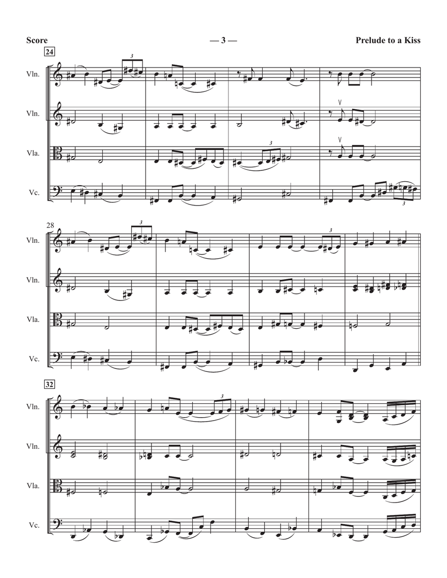Prelude To A Kiss Prelude To A Kiss String Quartet scores gallery preview page 3