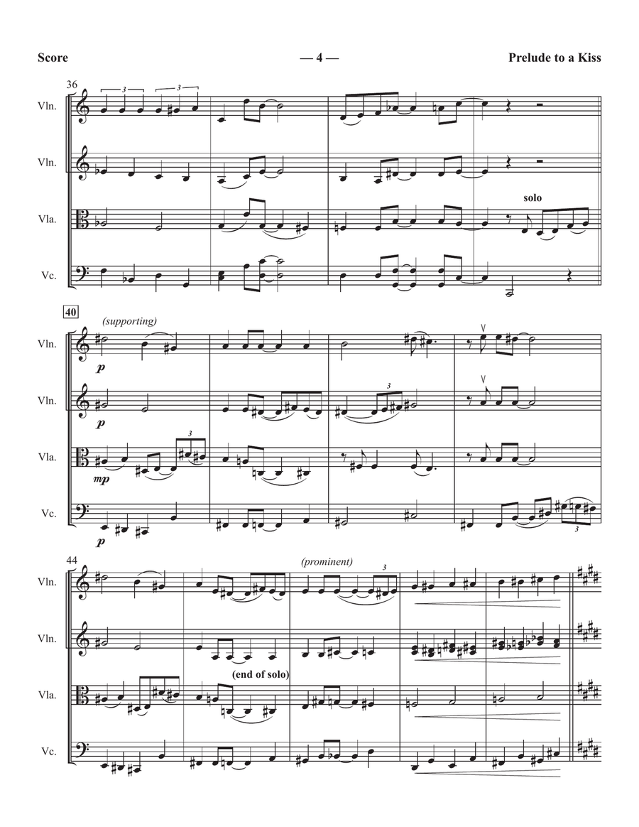 Prelude To A Kiss Prelude To A Kiss String Quartet scores gallery preview page 4