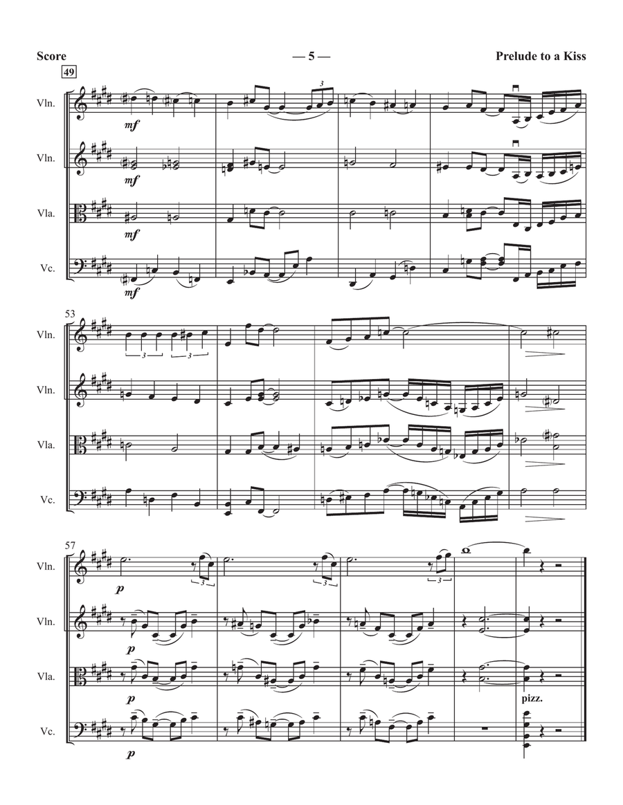 Prelude To A Kiss Prelude To A Kiss String Quartet scores gallery preview page 5