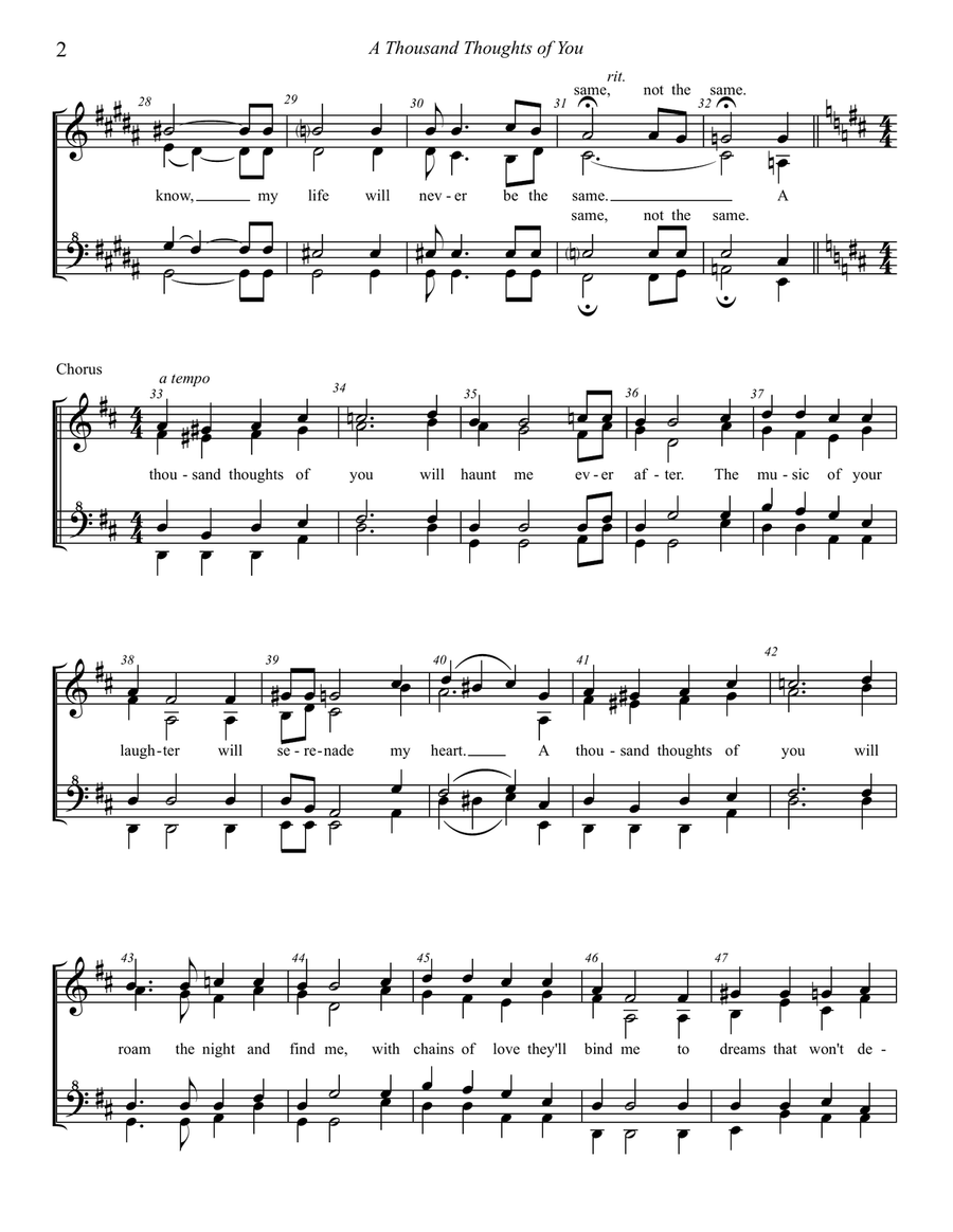 A Thousand Thoughts Of You SSAA scores gallery preview page 2