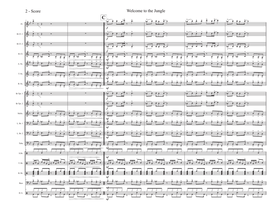 Welcome To The Jungle Welcome To The Jungle Marching Band scores gallery preview page 2