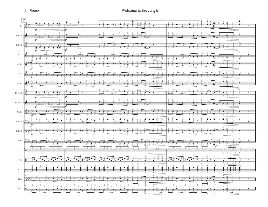 Welcome To The Jungle Welcome To The Jungle Marching Band scores gallery preview page 4