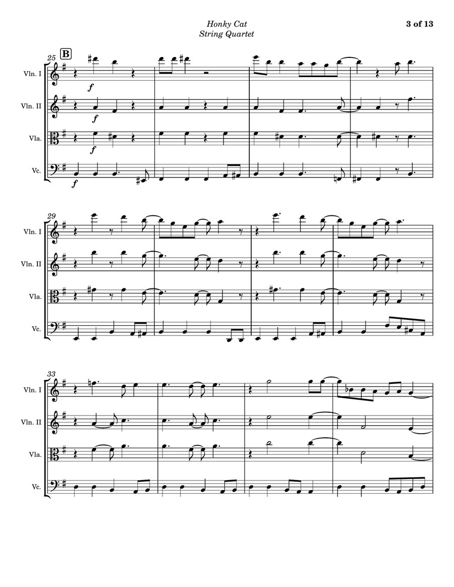 Honky Cat Honky Cat String Quartet scores gallery preview page 3