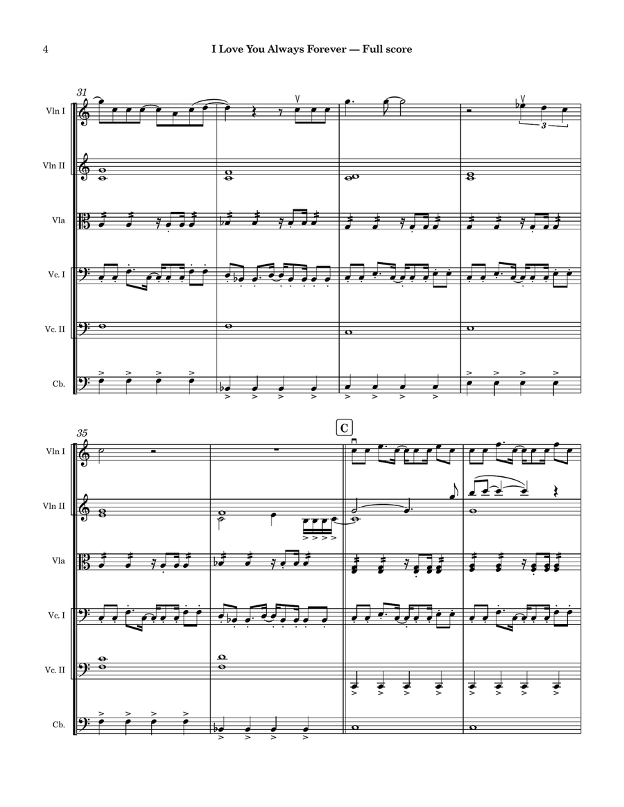 I Love You Always Forever String Orchestra scores gallery preview page 4