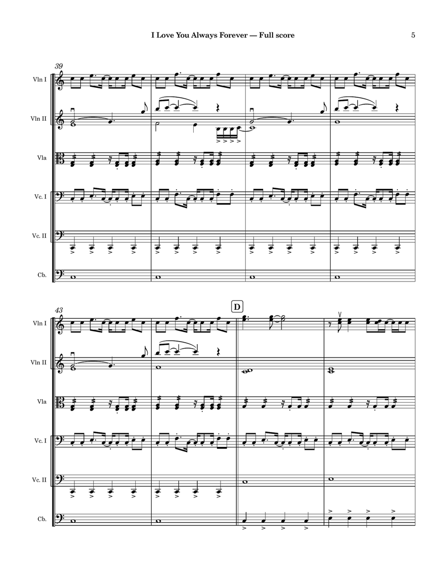 I Love You Always Forever String Orchestra scores gallery preview page 5