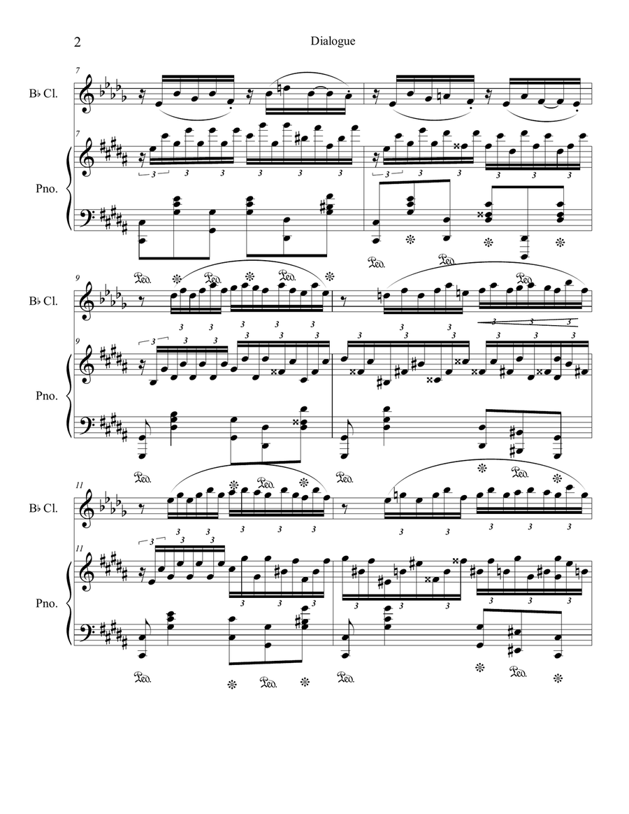 Dialogue - for Clarinet & Piano B-Flat Clarinet scores gallery preview page 2