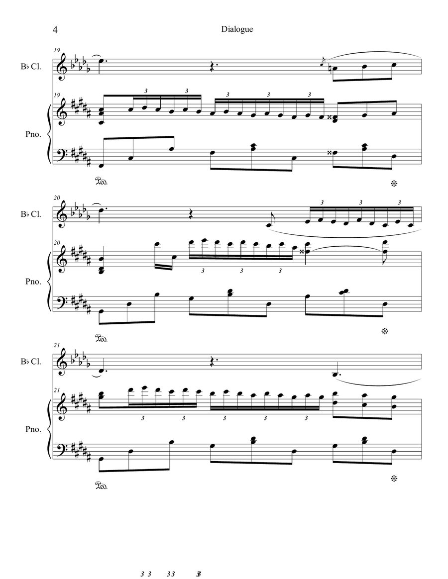 Dialogue - for Clarinet & Piano B-Flat Clarinet scores gallery preview page 4