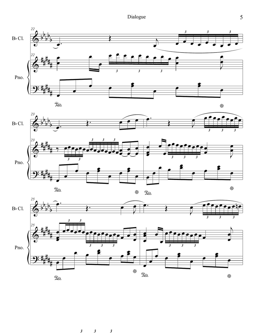 Dialogue - for Clarinet & Piano B-Flat Clarinet scores gallery preview page 5