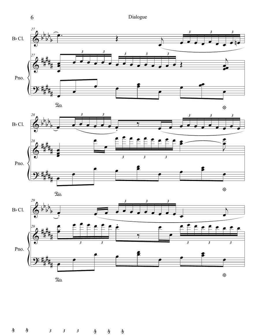Dialogue - for Clarinet & Piano B-Flat Clarinet scores gallery preview page 6