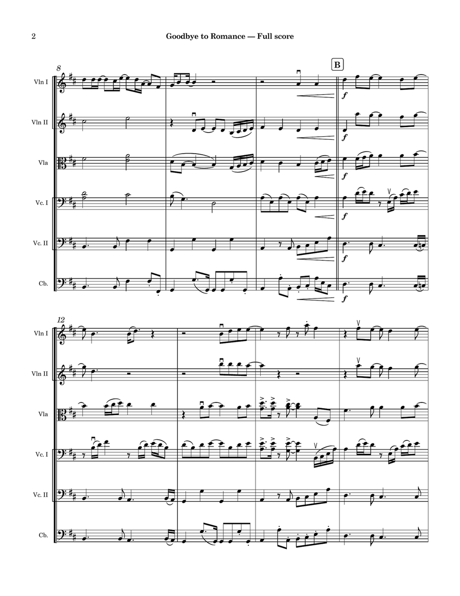Goodbye To Romance String Orchestra scores gallery preview page 2