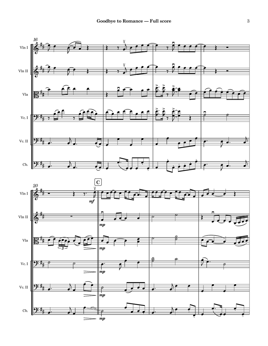 Goodbye To Romance String Orchestra scores gallery preview page 3