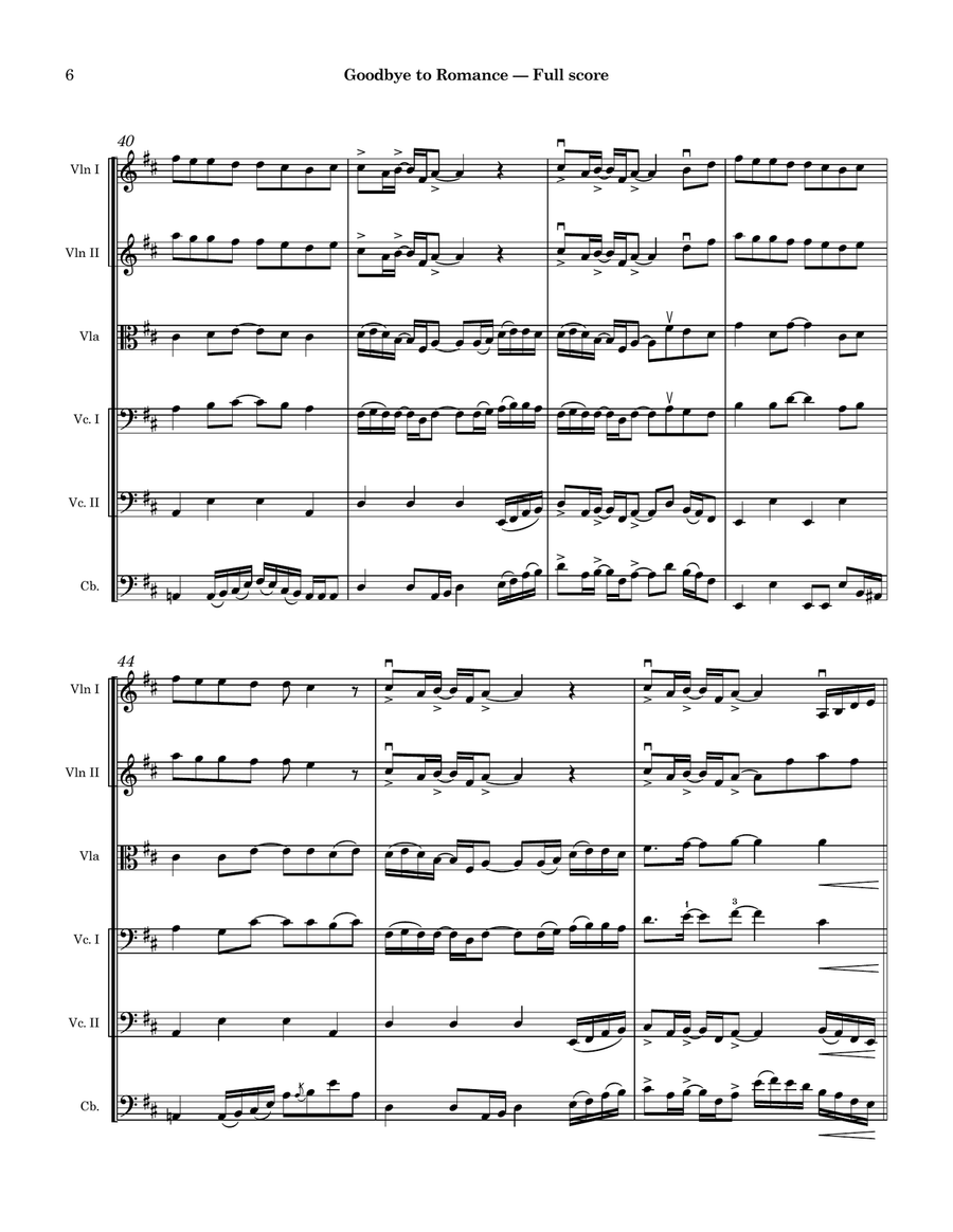 Goodbye To Romance String Orchestra scores gallery preview page 6