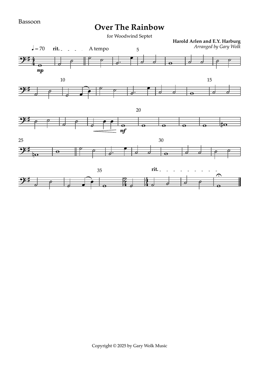 Over The Rainbow Over The Rainbow Woodwind Ensemble scores gallery preview page 3