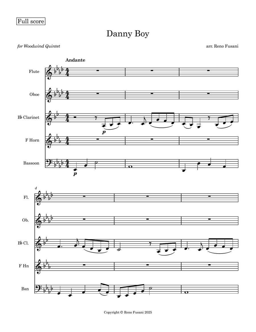 Danny Boy Danny Boy Woodwind Quintet scores gallery preview page 1