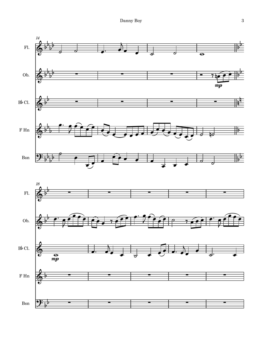 Danny Boy Danny Boy Woodwind Quintet scores gallery preview page 3