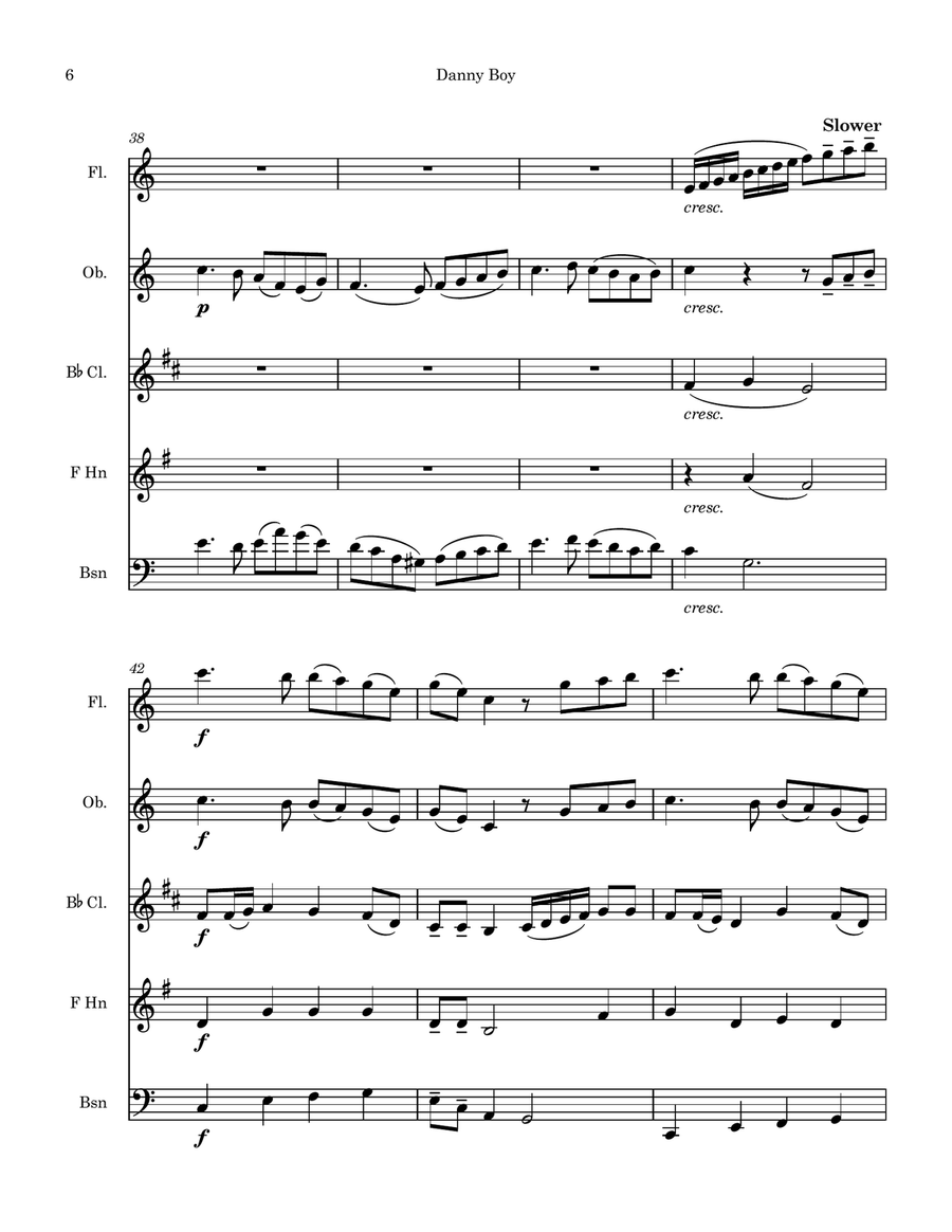 Danny Boy Danny Boy Woodwind Quintet scores gallery preview page 6