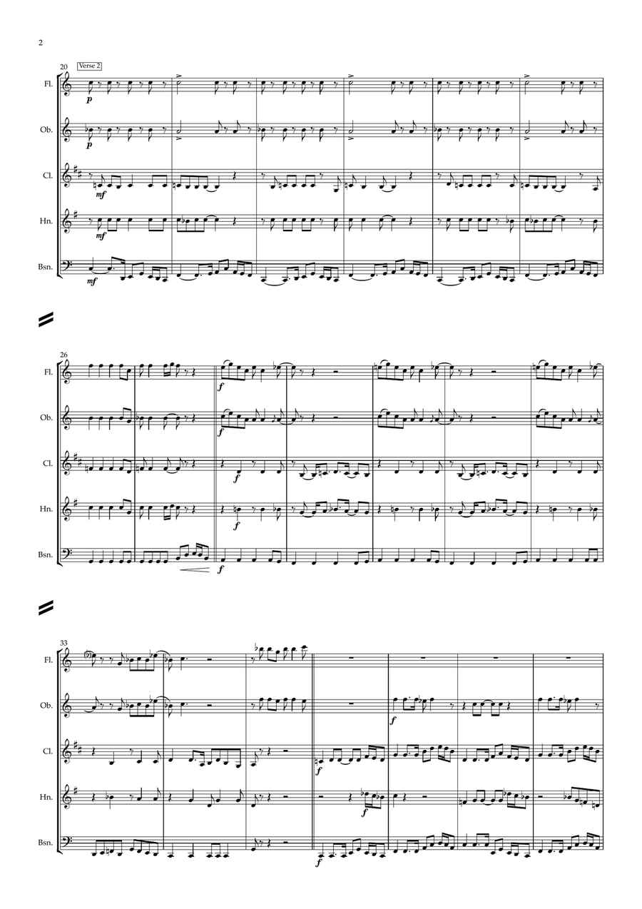 Drive My Car Woodwind Quintet scores gallery preview page 3