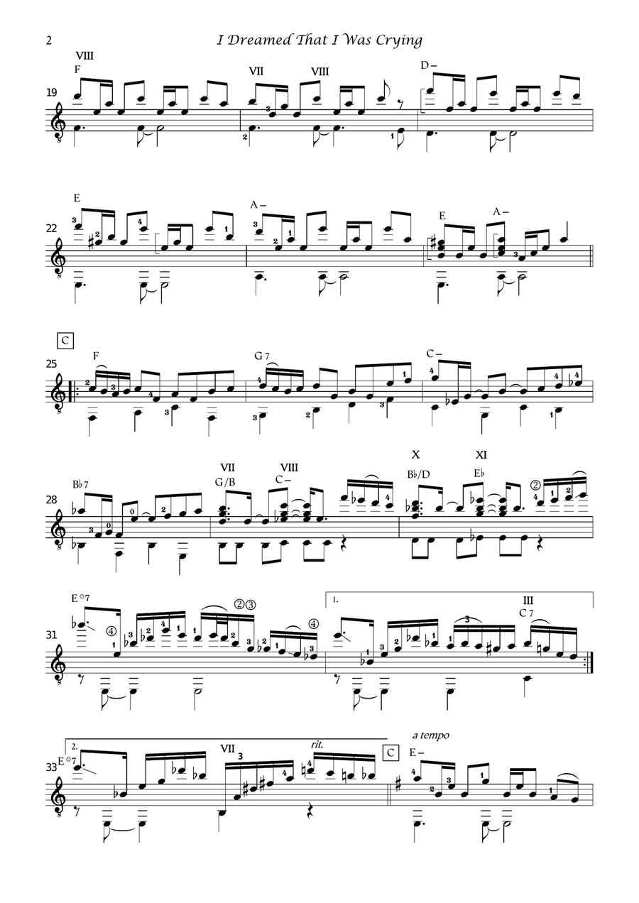 I Dreamed That I Was Crying Acoustic Guitar scores gallery preview page 2