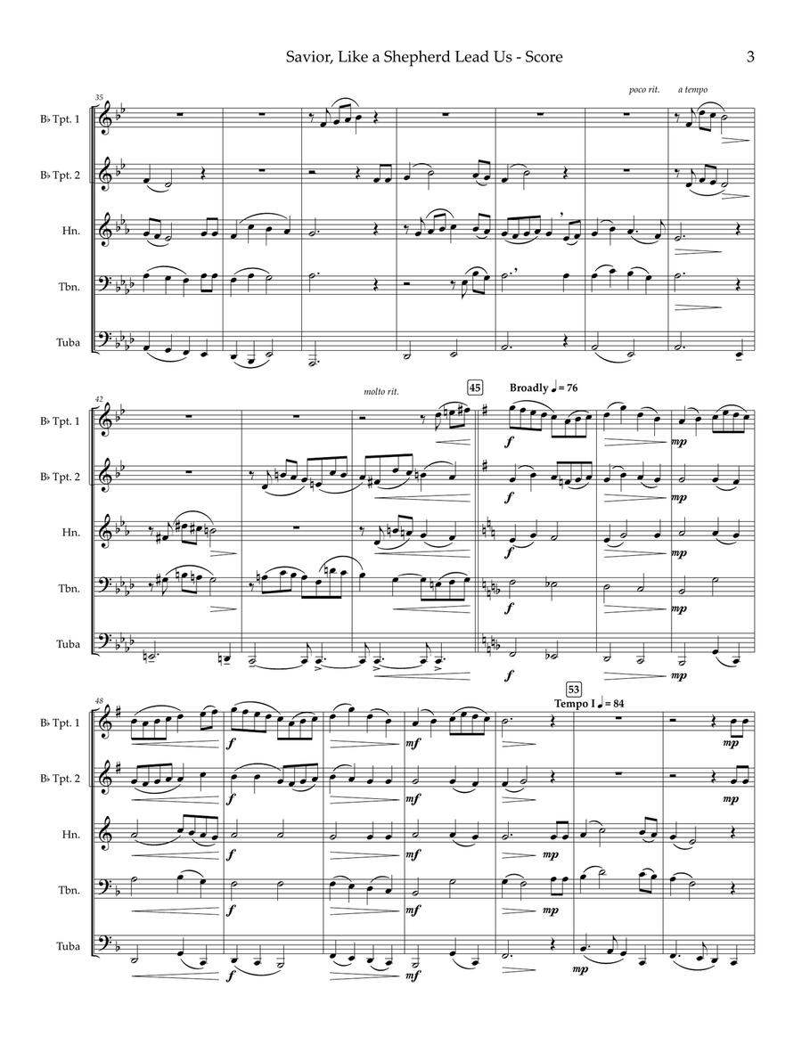 Savior, Like a Shepherd Lead Us — brass quintet Brass Quintet scores gallery preview page 4